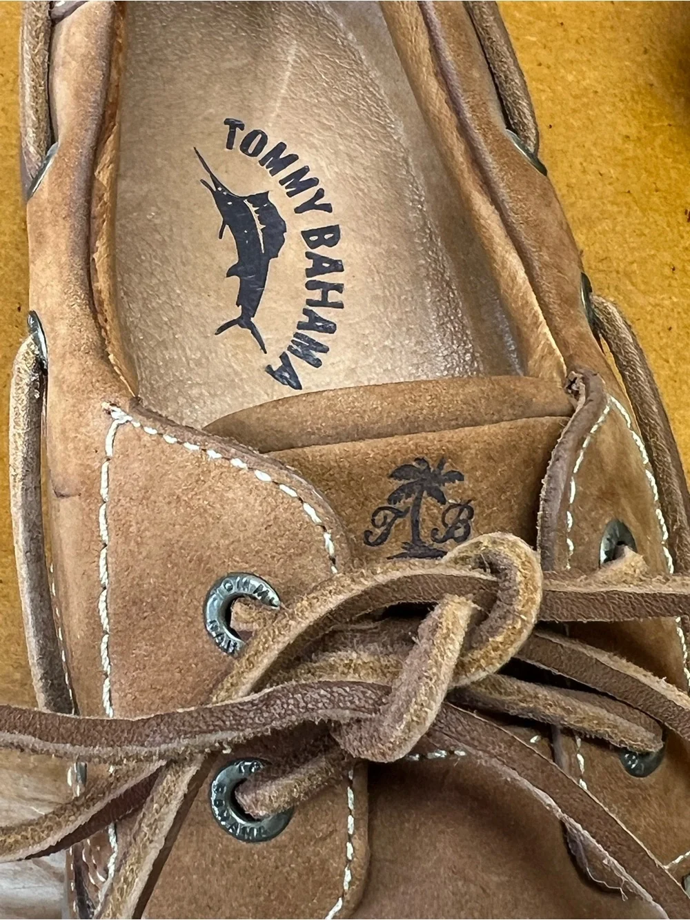 Tommy Bahama Cinnabar TB-340 Leather and Mesh Boat Shoes